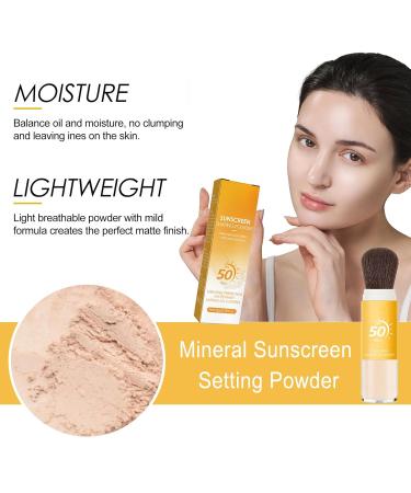 Buy Mineral Sunscreen Setting Powder - SPF 50 Translucent Makeup for All Skin Types | Long Lasting Oil Control & Lightweight Breathable Formula - Buy Online on GoSupps.com