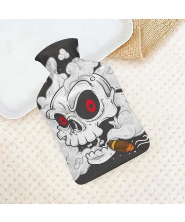 Skull Hot Water Bottle with Plush Cover | Hand Warmer for Adults & Kids - 26.5x15.3cm | International Shipping - Buy Online on GoSupps.com