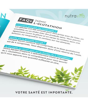 L-Glutathione 240 mg - 120 High Dose Vegan Capsules - Antioxidant with NAC Vitamin C Selenium Turmeric and Milk Thistle - Contributes to the Maintenance of a Normal Immune System Nutravita - Buy Online on GoSupps.com