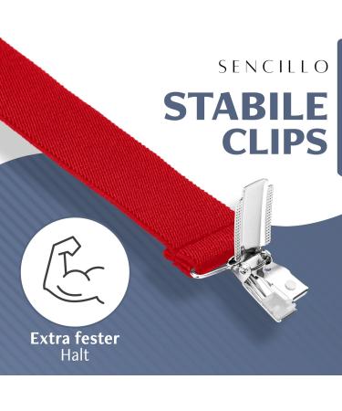 Sencillo Men's Y-Shape Red Suspenders with Strong Clips - Stylish & Durable for All Occasions - Buy Online on GoSupps.com