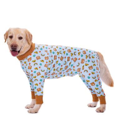 YeaPeeto one-divider for dogs for relaxation for large and medium-sized dogs pajamas full body for hair loss allergies anti-licks wound protection cone alternative (7xl bear) 7xl bear