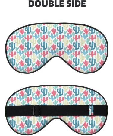 Colorful Cactus Sleep Mask - Adjustable Double-Sided Eye Cover for Ultimate Comfort & Eye Edema Relief - Shop Internationally - Buy Online on GoSupps.com