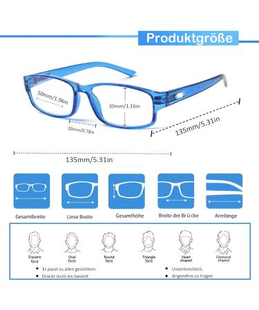 Cojwis 6 Pack Blue Light Filter Reading Glasses for Men & Women - Anti-Blue Light PC Gaming Fashion Glasses - Visual Aid (6 Color Mix - 1.50x) - Buy Online on GoSupps.com