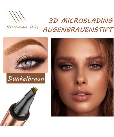 EONFAVE Microblading Eyebrow Pencil 2025 Eyebrow Pencil Hair Drawing Waterproof & SmudgeProof Magic Eyebrow Pencil with 4 Fork Tips 3D Eyebrow Color Dark Brown Natural for Men and Dark Brown 04 g 1er Pack - Buy Online on GoSupps.com