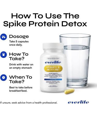 Everlife Spike Protein & Liver Detox Support Supplement - Liposomal Curcumin with NAC Quercetin Bromelain & Buffered Vitamin C Circulation Antioxidant & Immune Support Blend 150 Capsules - Buy Online on GoSupps.com