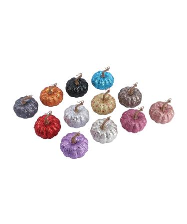 Zerodeko 12pcs Simulation Foam Pumpkin Fall Party Fireplace Decor Harvest Pumpkins Centerpiece Pumpkin Glitter Harvest Decoration Silver Pumpkins Trim Powder Artificial