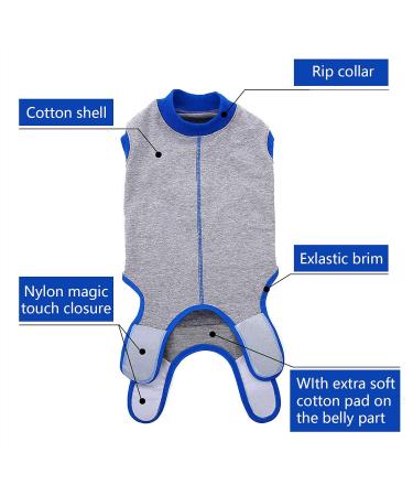 Recovery Suit for Dogs - Postoperative Wound Protection Clothing | Anti-Licking E-Collar Alternative | XS A-Gray - Buy Online on GoSupps.com