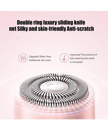 Womens Electric Shaver Bikini Trimmer with Double Heads Hair Removal with Ergonomic Design for Body Eyebrows Face Intimate Zones Ears Legs Pink - Buy Online on GoSupps.com