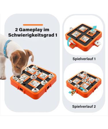 Dufuso Level 3 Dog Intelligence Toys - Slow Feeder for Small Medium & Large Dogs - Tough Puzzle Orange - Buy Online on GoSupps.com
