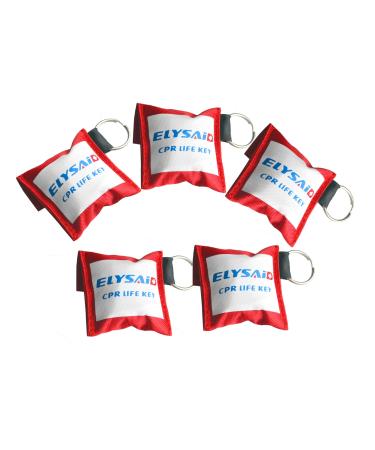 elysaid CPR Keychain Transparent Disposable Vavel Training Mask & Transparent Gloves