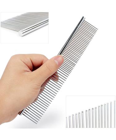 Shop Lumcov 2-in-1 Stainless Steel Pet Comb - Dog & Cat Grooming Tool with Rounded Ends for Removing Mats & Knots (6.7 inch) - International Shipping Available - Buy Online on GoSupps.com