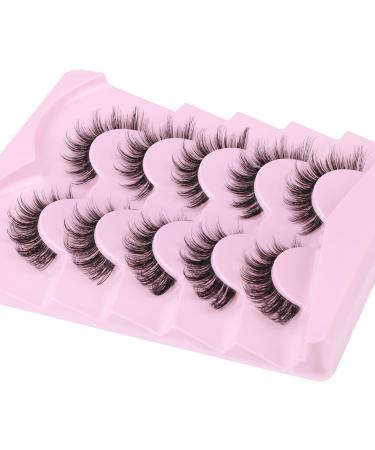 Lashes Natural Look Wispy Eyelashes Clear Band D Curl Eyelash Extension Cat Eye False Lashes Pack 5 Pairs by Mavphnee Glamour - Buy Online on GoSupps.com