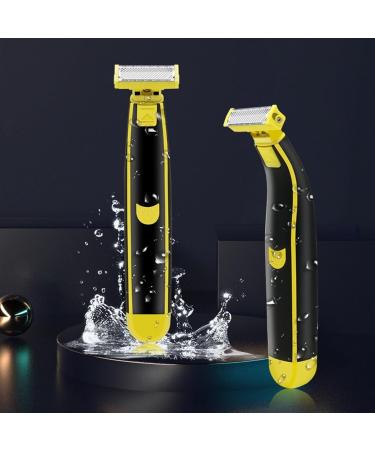 Stellaya Shaver Full Body Washed Wet and Dry Shaver Electric Body Hair Trimmer for Men Waterproof Male Hygiene Razor with 4 Types of Limited-Length Combs Waterproof Male Razor(1pcs) 1pcs Yellow - Buy Online on GoSupps.com