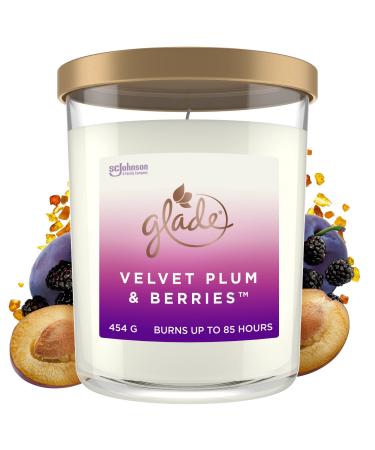 Glade Extra Large Scented Candle Home D cor Jar Candle Infused with Essential Oils 85 Hour Burn Time Velvet Plum & Berries 454g