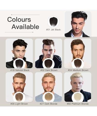 Elailite Men's Toupee V-Shape Hairline Hair Extension Real Human Hair Invisible Forehead Hairpiece Fringe Bang Replacement System (4 * 18cm) (#02 Dark Brown 6 Inch) 6 Inch FRINGE #02 Dark Brown - Buy Online on GoSupps.com