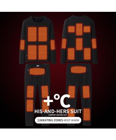 Yokbeer Heated Underwear Set - 22 Heating Zones 3 Temperature Control USB Heated Thermal Underwear for Women - Size 3XL Black - Buy Online on GoSupps.com