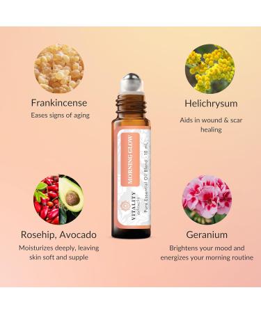 Vitality Extracts Morning Glow Roll-On Serum - Vegan Daily Hydrating Moisturizer with Avocado & Rosehip Oil for Radiant Supple Skin - All Skin Types - Buy Online on GoSupps.com