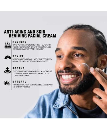 Collagen Face Moisturizer for Men - Anti-Aging Day & Night Cream with Cucumber & Argan Oil - Nourishing Hydration - 1.8 oz - Buy Online on GoSupps.com