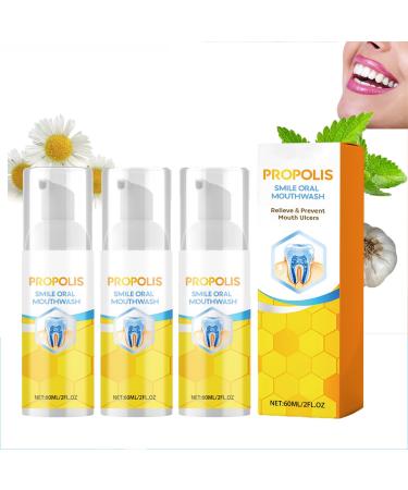 Propolis mouthwash for teeth solves all oral problems hydros mouthwash teeth light toothpaste Teeth Total care mouthwash water triggers all oral problems deep cleaning of the teeth 60ml (3PC)