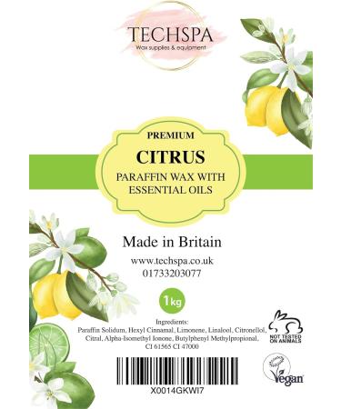 Techspa Citrus Paraffin Wax 1kg for Hand & Foot Therapeutic Treatment - Buy Online on GoSupps.com