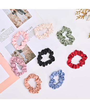 Lolalet 8-Piece Silk Scrunchies - Premium Satin Hair Ties for Women & Girls | Soft Elastic Ponytail Holders in 8 Colors - Hair Jewelry - Buy Online on GoSupps.com