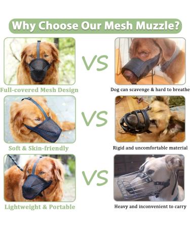 Adjustable Soft Dog Muzzle for Small Medium & Large Dogs - Comfortable Baskets for Biting Licking & Chewing - Black S (Snout: 8 - 9 ) - Buy Online on GoSupps.com