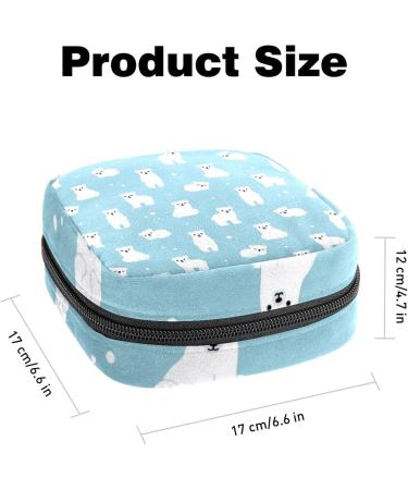 Bear Print Pattern Sanitary Napkin Storage Bag | Large Capacity Menstrual Cup Pouch | Girls Travel Portable Makeup Organizer - Color 12 - Buy Online on GoSupps.com