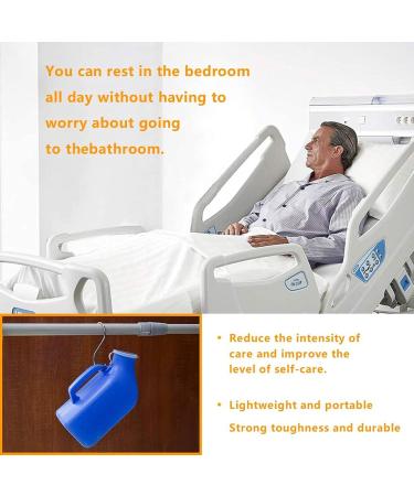 Urinals for Men Thick Firm Portable Urinal Urine Collection for Incontinence Elderly Travel Bottle and Emergency (Blue) 2 Packs-1200ml Happy - Buy Online on GoSupps.com