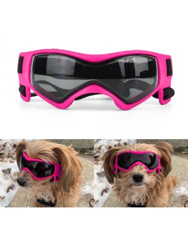 Petleso dog glasses for small breeds anti-UV protection windproof eye protection pet sunglasses with adjustable straps for driving/outdoor activities pink V-shape pink - Buy Online on GoSupps.com