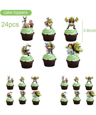 25pcs Monster Shrek Cupcake Topper Picks Boy Children Party Decoration Shrek Party Favors Kid's Birthday Party cake Decoration Supplies - Buy Online on GoSupps.com