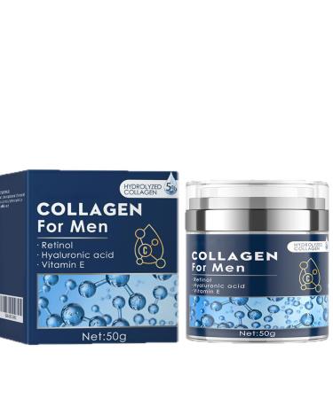 SURORAIN Men's Collagen Face Cream Moisturizing Lifting and Firming Reducing Wrinkles and Fine Lines Improving Skin Elasticity Anti-Aging Facial Moisturizer Suitable for All Skin Types 1.76 Oz