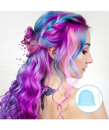 Highlighting Cap Silicone Hair Highlighting Cap with Hook Punched Hole Highlight Hair Cap Professional Hair Dye Cap Hairdressing Dyeing Staining Tools for Women Men - Buy Online on GoSupps.com
