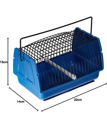 TRIXIE Transport Box for Birds and Small Animals 22x14x15 cm - Green Plastic/Metal, Removable Perch - Buy Online on GoSupps.com