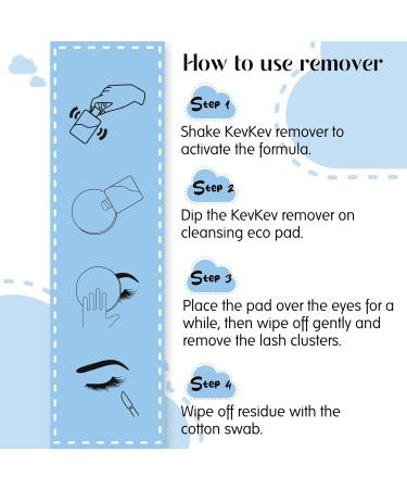 KevKev Lash Remover for Cluster Lashes | Gentle Eyelash Glue Remover 150ml | Non-Irritating No Residue Eco-Friendly Pads - Buy Online on GoSupps.com