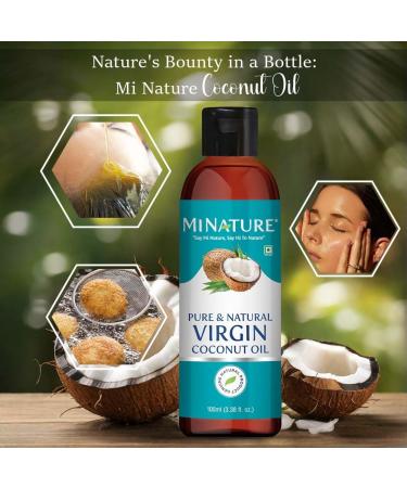 mi nature Coconut Oil| Virgin Coconut oil| For Edible |For Hair care| Pure & Natural Plant based Oil |100ml (3.38 fl oz) - Buy Online on GoSupps.com