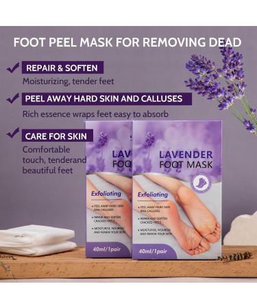 Foot Peel Mask Lavender Foot Mask Foot Mask for Baby Soft Skin Remove Dead Skin Mask Gel for Men and Women Feet Peeling Mask Exfoliating Foot Masks Remove Hard Skin - Buy Online on GoSupps.com