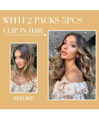 LAAVOO Clip-In Real Hair Extensions - 105g Remy Hair in Golden Blonde & Middle Blonde | 7-Piece Set | Luxurious 50cm Length - Buy Online on GoSupps.com