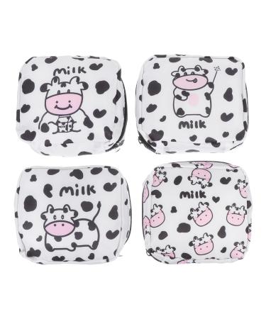 Lurrose 4 pieces of storage bags for women's bandages Bag wallet for women's bandages bag for menstrual performances holder for breastfeeding deposits mini stand caricature tampon girl fabric