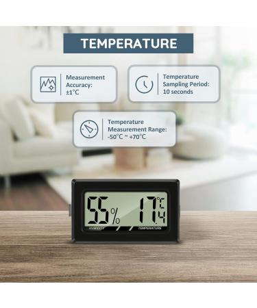 Thlevel Mini LCD Digital Thermometer Hygrometer - Accurate Indoor Humidity Meter for Office Baby Room Living Room Fridge - Pack of 8 - Buy Online on GoSupps.com