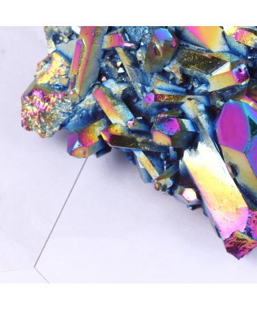 TOVINANNA 1pc Crystal Cluster Ornament Amethyst Crystals Titanium Coated Crystals Home D cor Adornment Decor Colorful 6X4CM - Buy Online on GoSupps.com