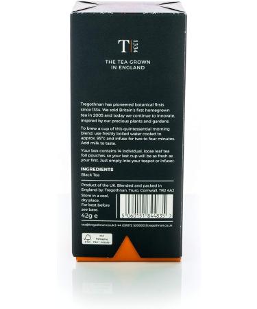 Tregothnan English Breakfast Tea Caddy Box of 14 Individual Loose Tea Servings 42 g - Buy Online on GoSupps.com