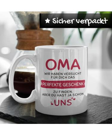 Unique Grandma & Grandpa Gift Set with Spoons | Ceramic Cups & Spoons | Perfect Christmas Gifts | 330ml Red & Blue Set - Buy Online on GoSupps.com