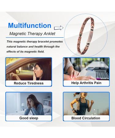 Shop Elegant Copper Ankle Bracelet for Women | Adjustable 8.85in Crystal Magnetic Anklet Perfect Healthy Jewelry Gift - Buy Online on GoSupps.com