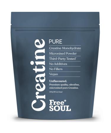 Creatine Monohydrate Powder | 100% Pure Micronised Creatine Monohydrate | Easily Dissolves | Unflavoured | Vegan | Lab-Tested | 60 Servings | Free Soul