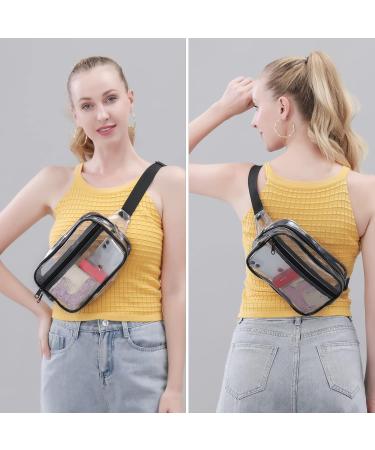 Clearworld Clear Fanny Pack - Stadium Approved Waist Bag for Men and Women - Adjustable Fashion Belt Bag for Festivals, Travel, and Concerts - Black - Buy Online on GoSupps.com