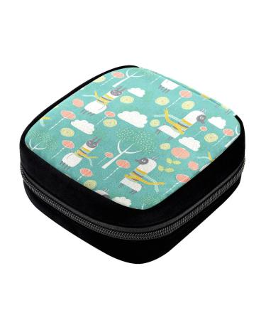GIAPB Period Bag Sanitary Napkin Storage Bag Pad Holder for Period Makeup Pouch Alpaca Blue Background Color440