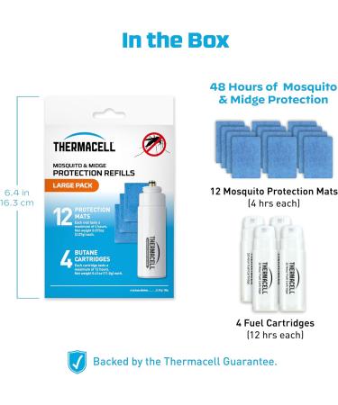 Thermacell Midge and Mosquito Protector Standard Refill Pack Compatible All Thermacell Fuel Powered protectors 12 count (Pack of 1) Mats and Gas Single - Buy Online on GoSupps.com