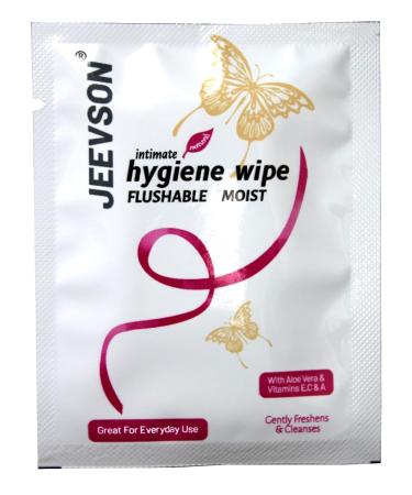 Jeevson Individually Wrapped Flushable Intimate Wipes - Perfect for Travel | Eco-Friendly & Convenient | 1 Box - Buy Online on GoSupps.com