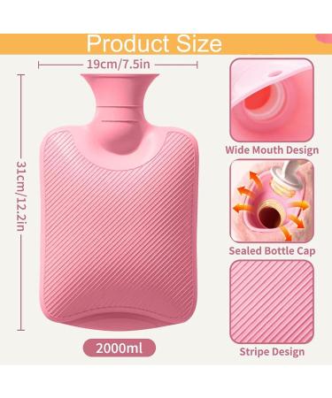 QXNDXQ Heat Bottle with Soft Cover - 2L PVC Hot Water Bag for Pain Relief | Fluffy Bed Bottle | Durable & Safe Winter Gift (Pink) - Buy Online on GoSupps.com