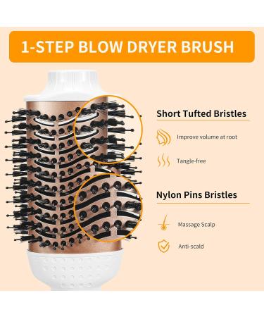 4-in-1 Hair Blow Dryer & Styler Brush - Negative Ion Anti-Frizz Hot Air Brush for Straightening Curling & Drying - Perfect for Salon Results - Buy Online on GoSupps.com